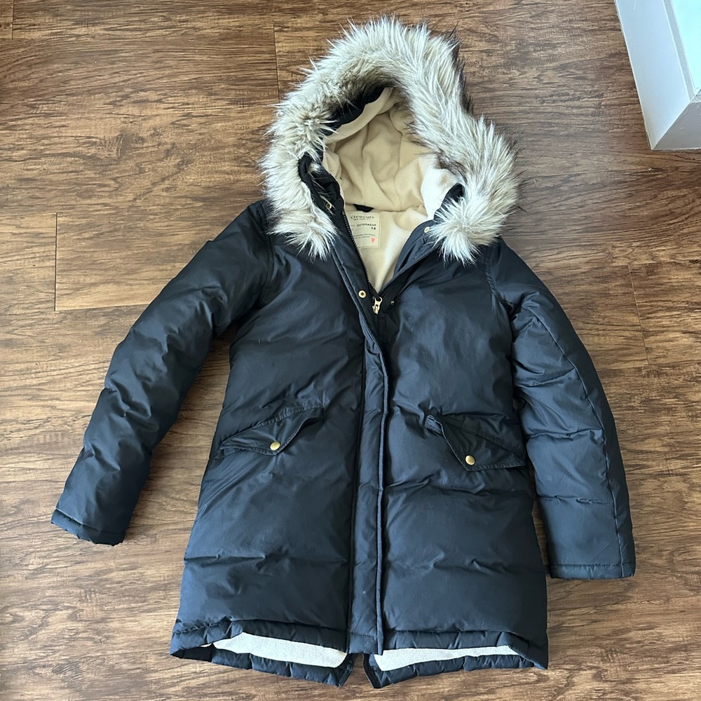 Crewcuts Girls’ Fishtail Parka with Eco Friendly PrimaLoft Black Size 14 Girls
